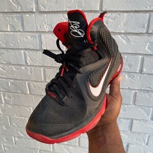 Nike LeBron 9 Black White Red 2012 Miami Heat Away - Size 11
